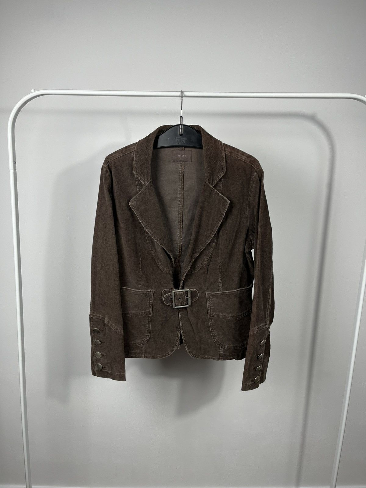 Other Vintage Brown Corduroy Womens Jacket Belted Blazer Size M / US 6-8 / IT 42-44 - 4 Thumbnail