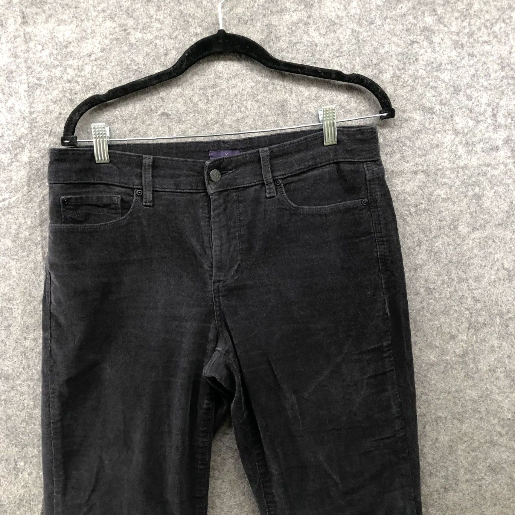 NYDJ NYDJ Marilyn Straight Corduroy Jeans Women 8P Black Stretch 5-Pocket 29" Inseam Petite Womens Size 30" / US 8 / IT 44 - 3 Thumbnail