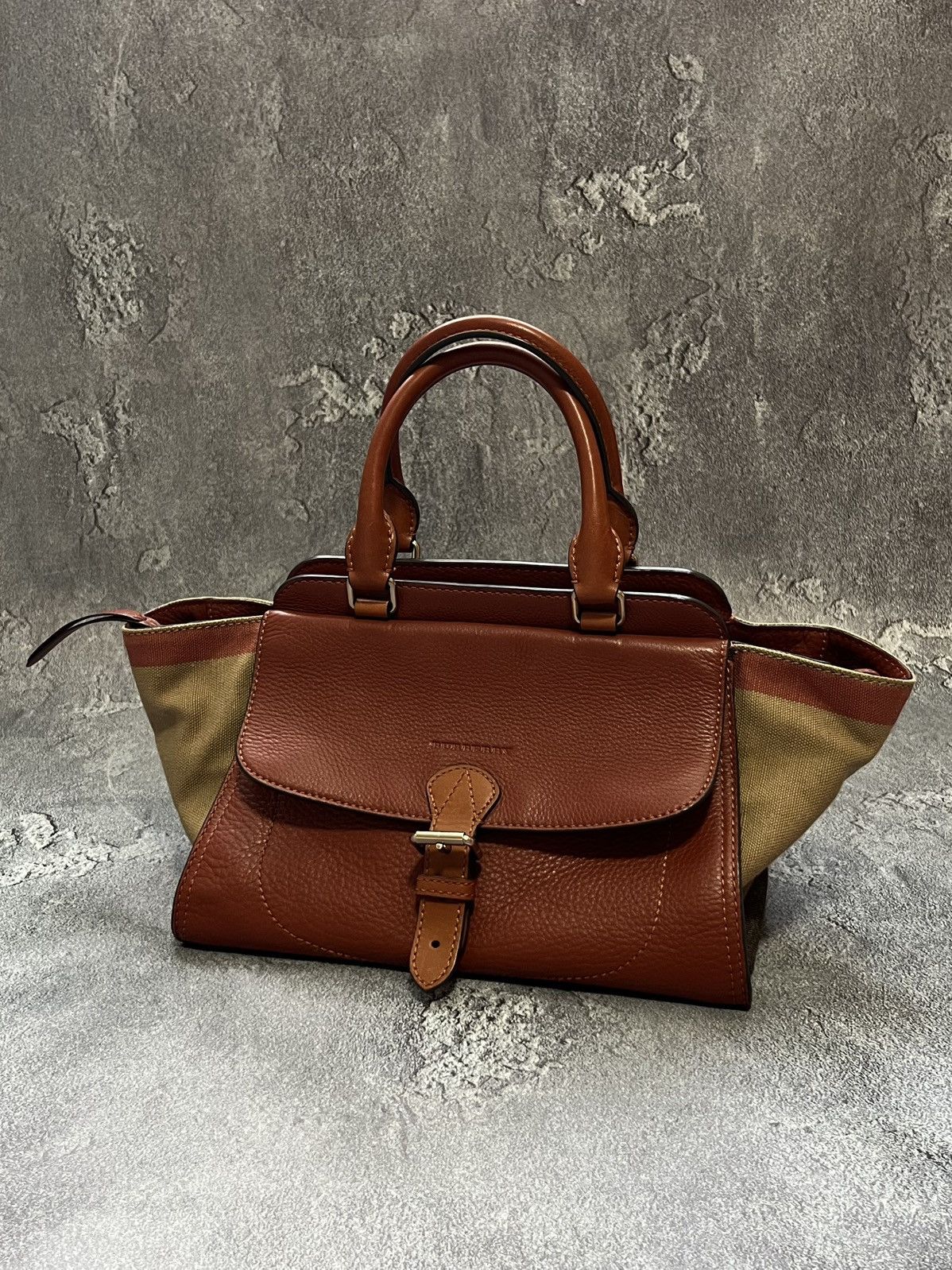Burberry Burberry Brown Check Canvas/Leather Tote Bag Size ONE SIZE - 1 Thumbnail