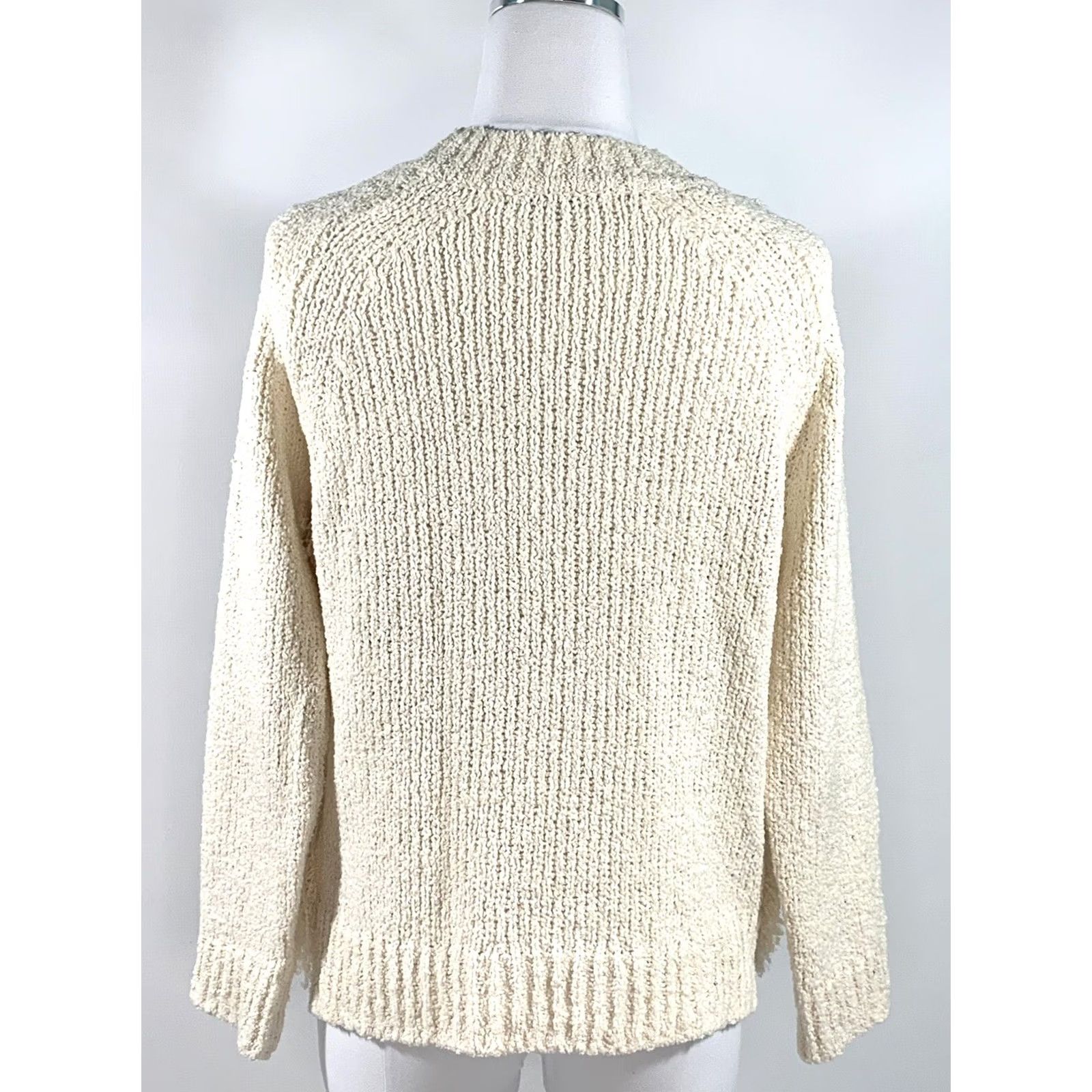 Madewell Madewell Sweater Womens Small Pullover Ivory Fringe Relaxed Fit Bohemian Boxy Knit Size S / US 4 / IT 40 - 3 Thumbnail