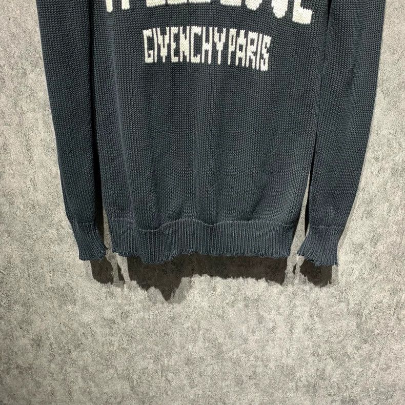Givenchy Black Distressed Knit Sweater 2506-Nextarrow