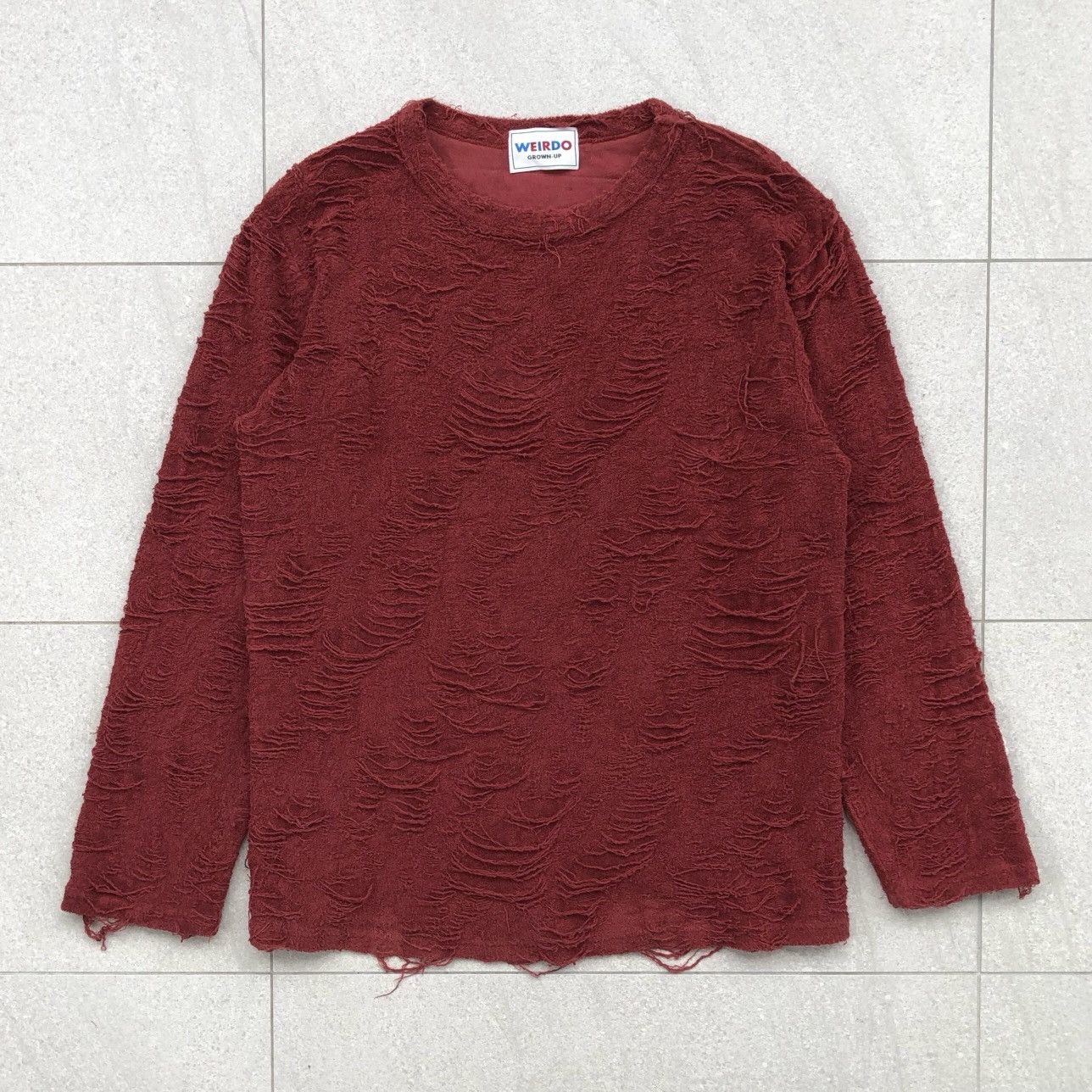 Japanese Brand Weirdo Towel shirt Distressed Long Sleeve Cotton Blend 🇯🇵 Size US L / EU 52-54 / 3 - 4 Thumbnail