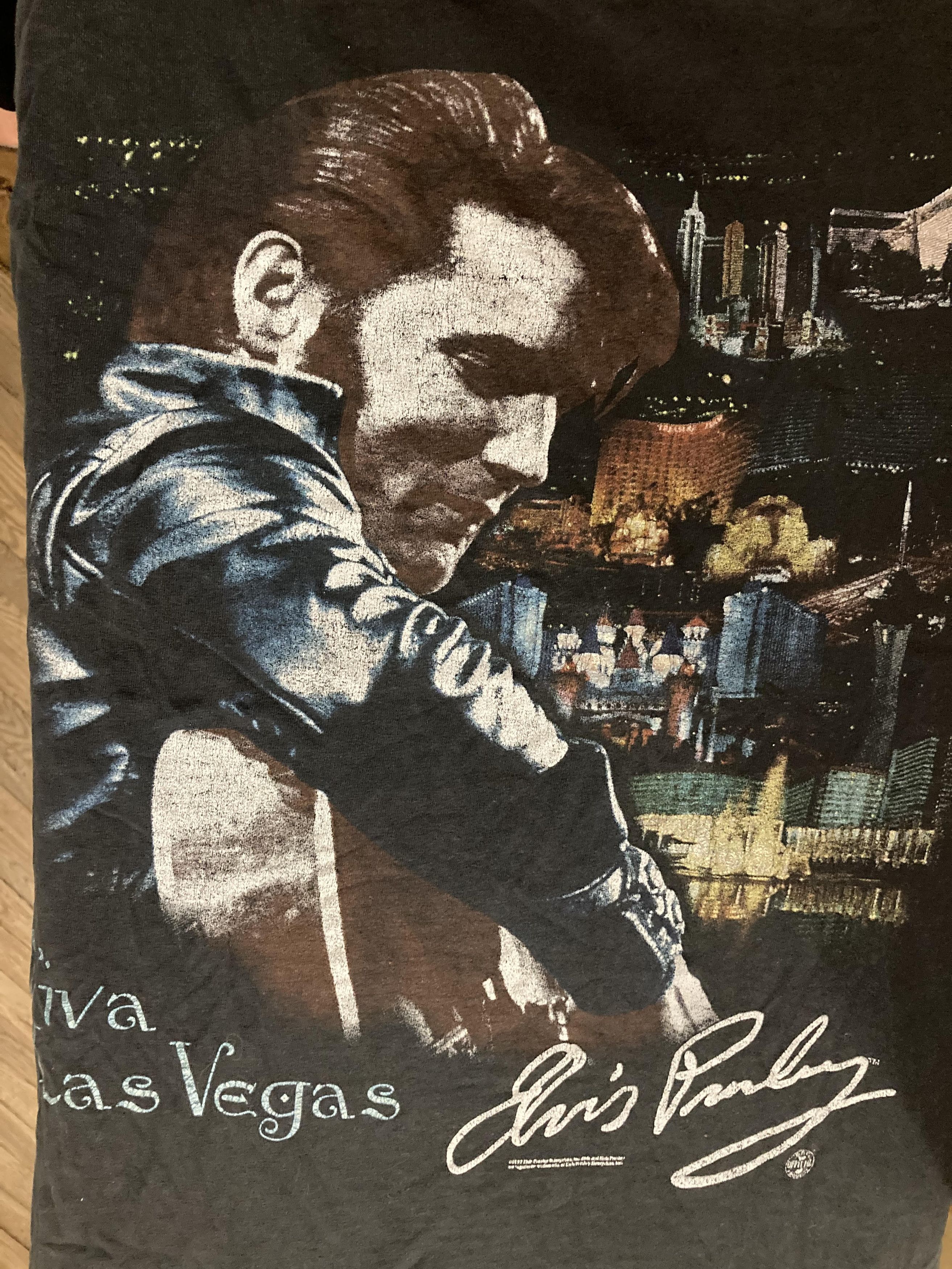 Band Tees × Vintage Vintage 1997 Elvis Presley Viva Las Vegas T-Shirt Size US L / EU 52-54 / 3 - 3 Thumbnail
