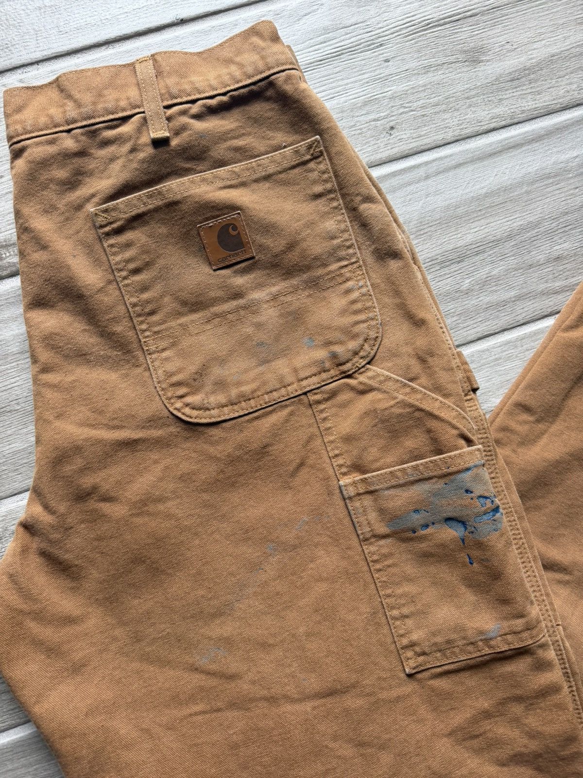 Carhartt Vintage Carhartt Cargo Carpenter Pants Size 36x32 Tan/Brown Size US 36 / EU 52 - 2 Thumbnail
