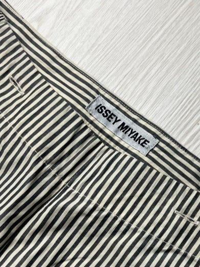 Issey Miyake × Japanese Brand × Pleats Please Issey Miyake RARE! Issey Miyake Side-Snap Striped Trousers Size 29" - 9 Thumbnail
