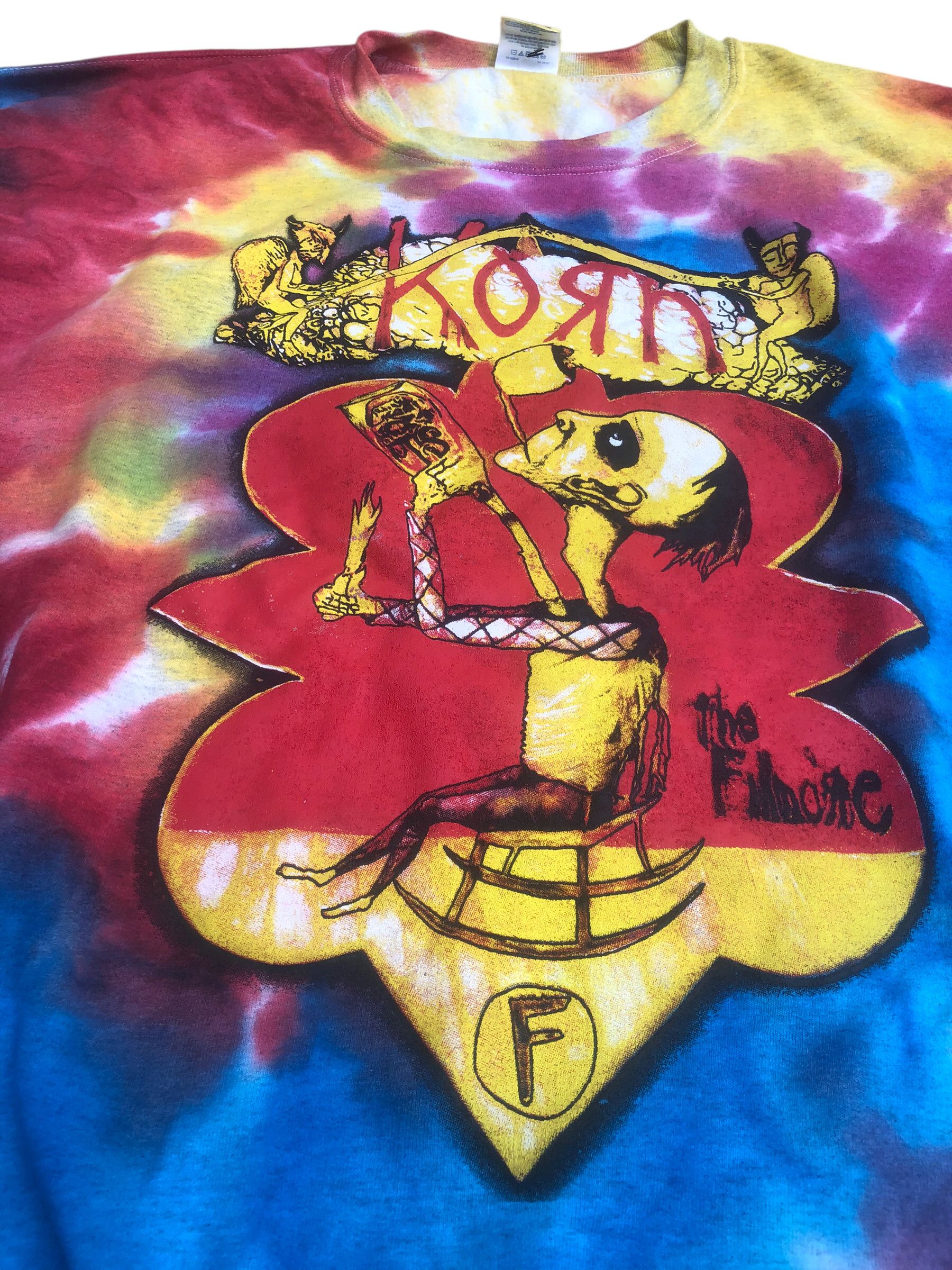 Band Tees 🔥Vintage Y2K KORN The Filmore Tie-Dye Band Sweatshirt Size US XXL / EU 58 / 5 - 5 Thumbnail