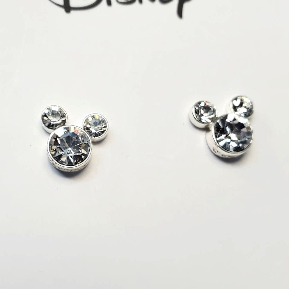 Disney Disney Mickey Mouse Silver Earrings w Clear Rhinestones NIB Size ONE SIZE - 4 Thumbnail