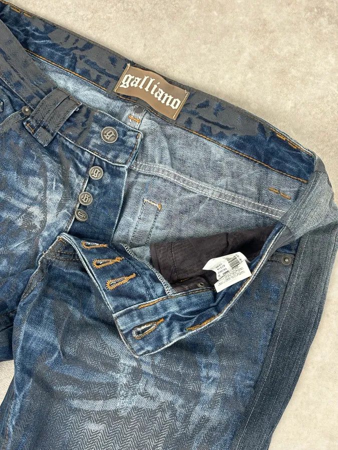 John Galliano AW2011 Galliano Navy Slim Distressed Denim Jeans Size US 31 - 9 Thumbnail