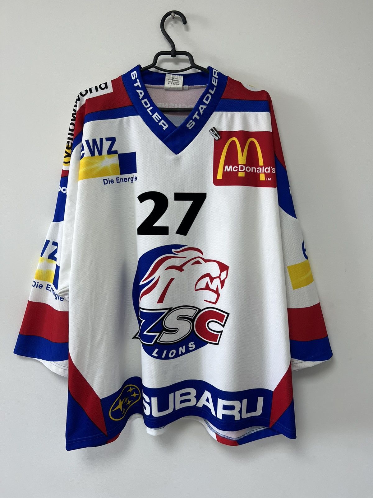 Vintage ZSC Lions Ice Hockey Jersey Ochsner Matchworn Salis #27 XL Size US XL / EU 56 / 4 - 1 Thumbnail