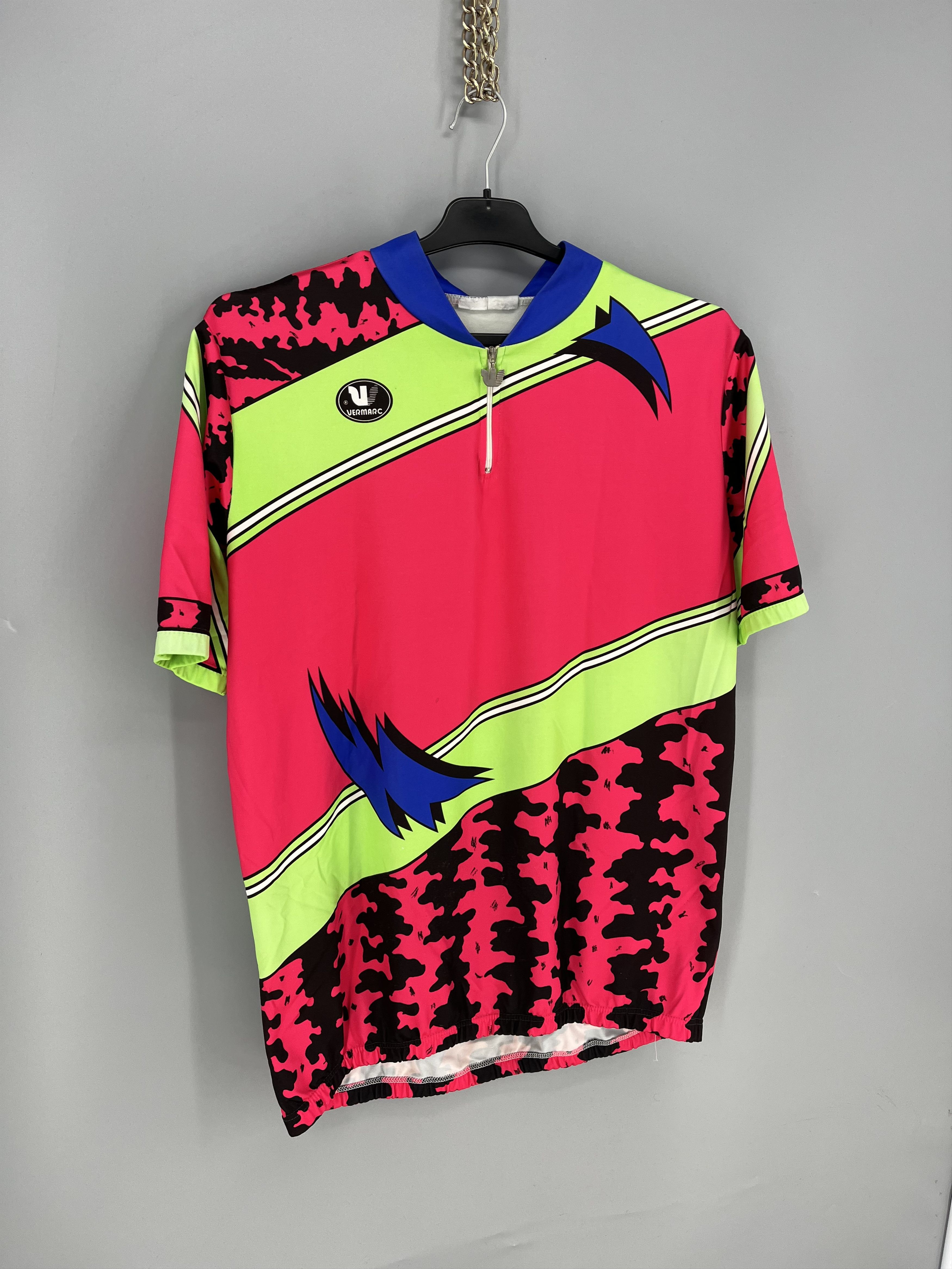 Vintage Vintage Vermarc Neon Cycling Jersey 90s Rare Size US M / EU 48-50 / 2 - 2 Thumbnail