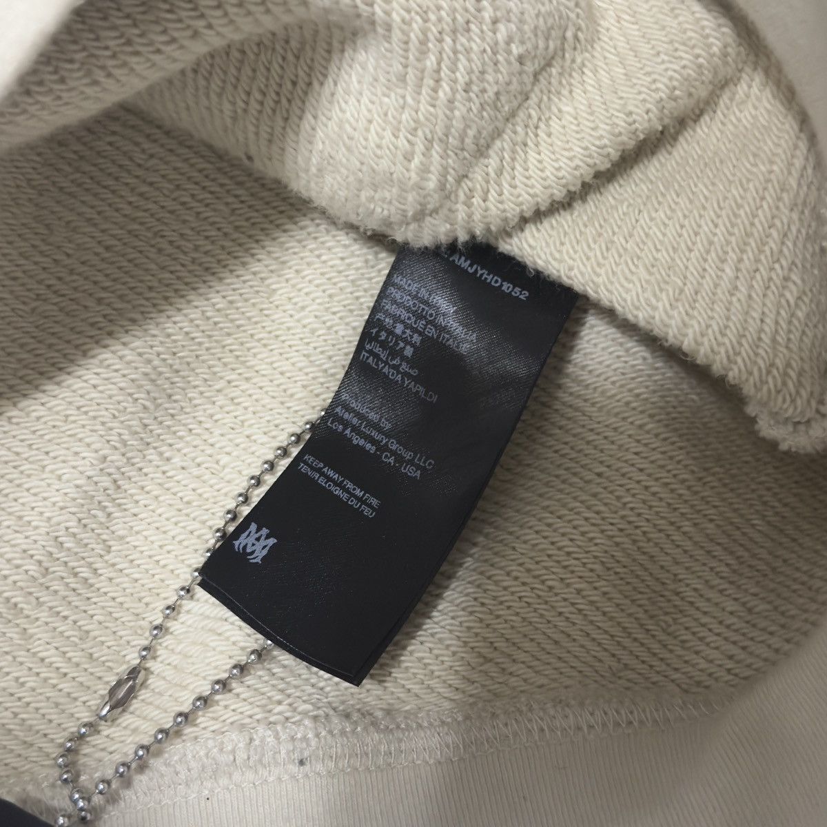 Amiri 'AMIRI' Beige Staggered Hoodie Size US M / EU 48-50 / 2 - 6 Thumbnail
