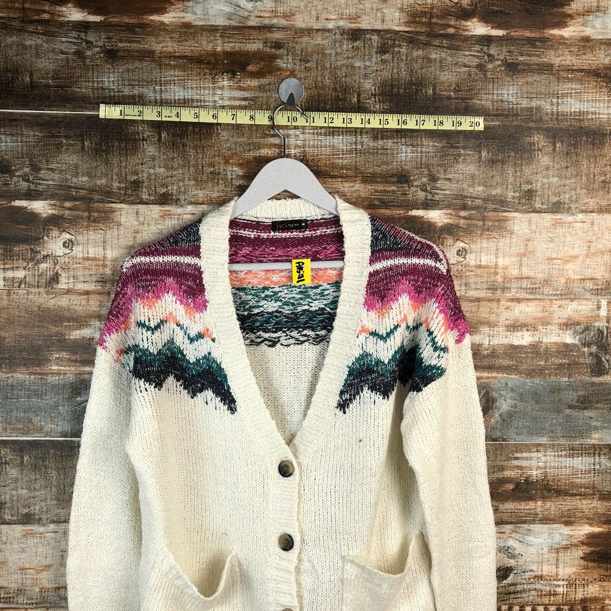 Japanese Brand Free Fusion White Cardigan Knitwear #A1541 Size US M / EU 48-50 / 2 - 2 Thumbnail