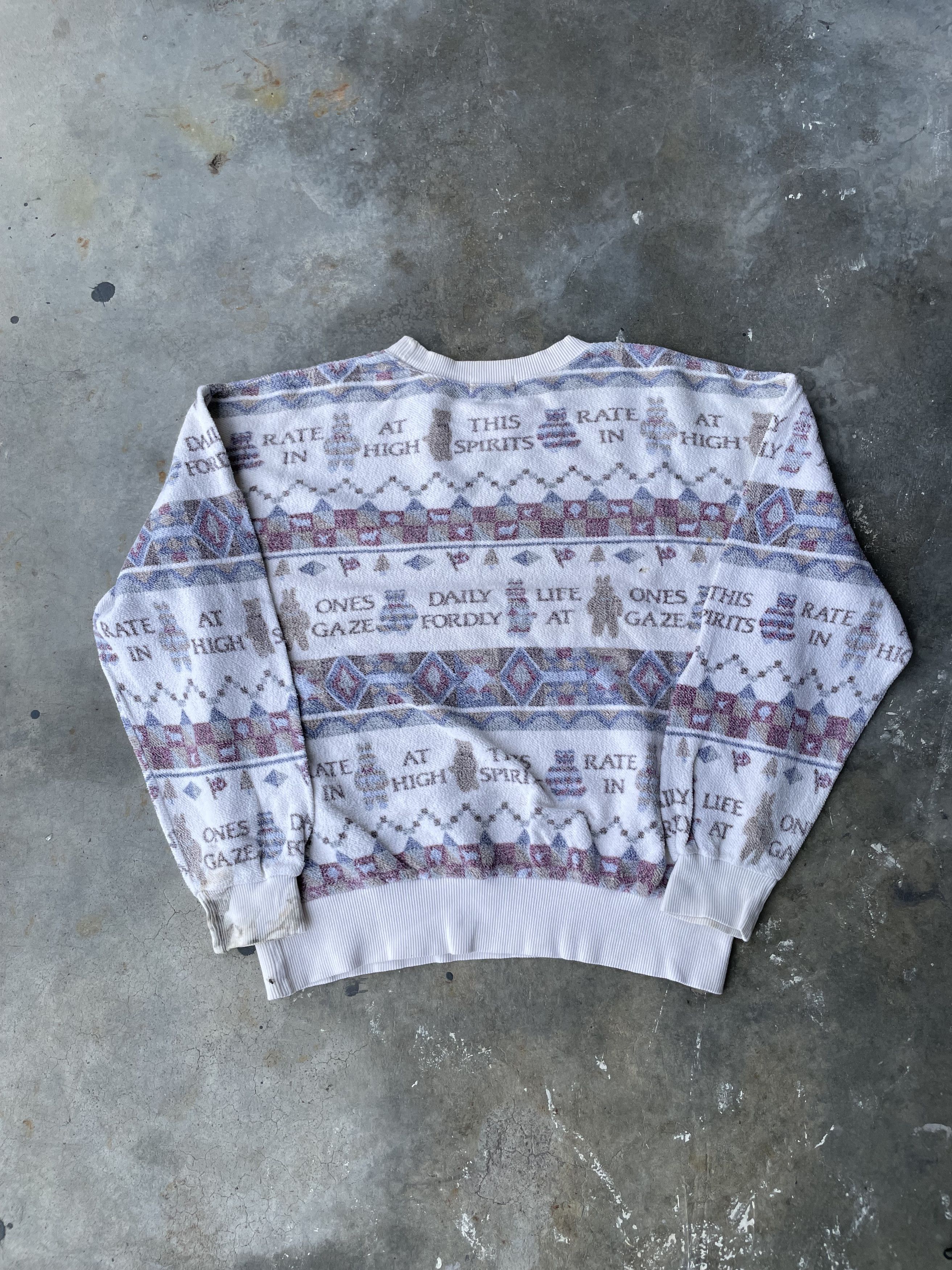 Japanese Brand Vintage Castelfield Navajo Pattern Terry Sweatshirt Boxy Size US S / EU 44-46 / 1 - 2 Thumbnail