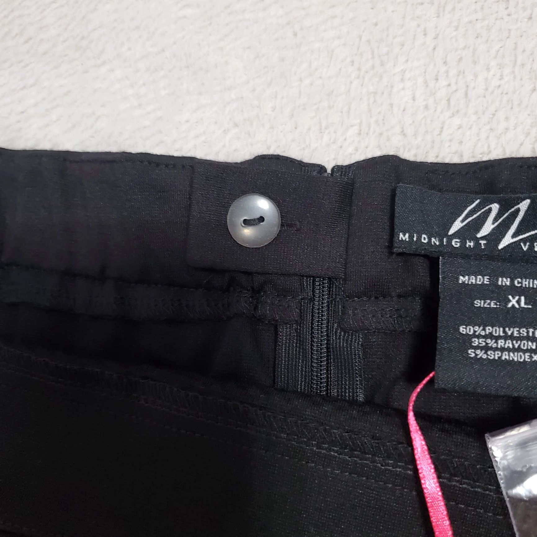 Velvet VINTAGE Midnight Velvet Skirt Women XL Black Embellished Back Zip Knee Length FLAW Size 40" / US 18 - 5 Thumbnail