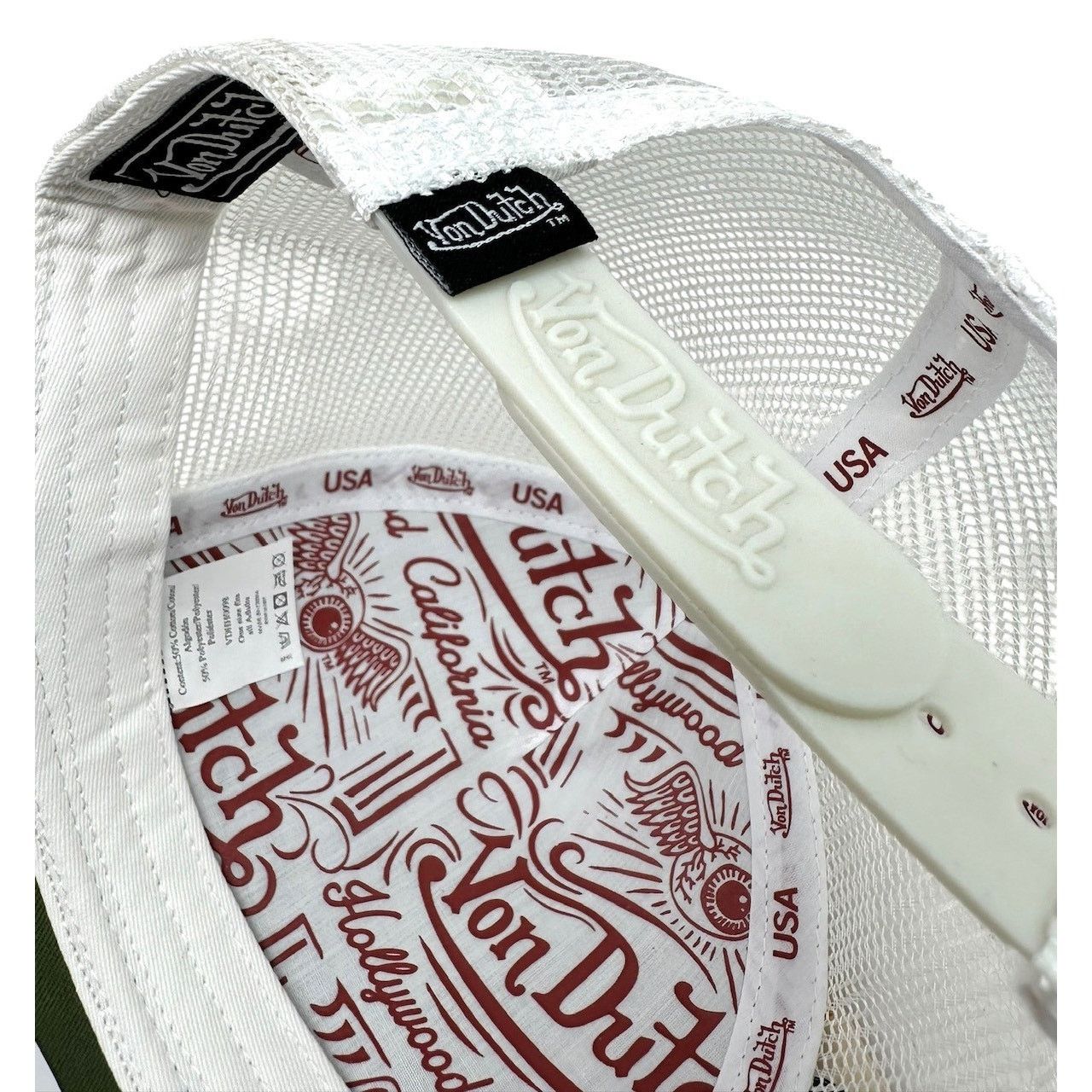 Von Dutch Von Dutch Trucker Hat White Green Floral Snapback Cap Size ONE SIZE - 6 Thumbnail