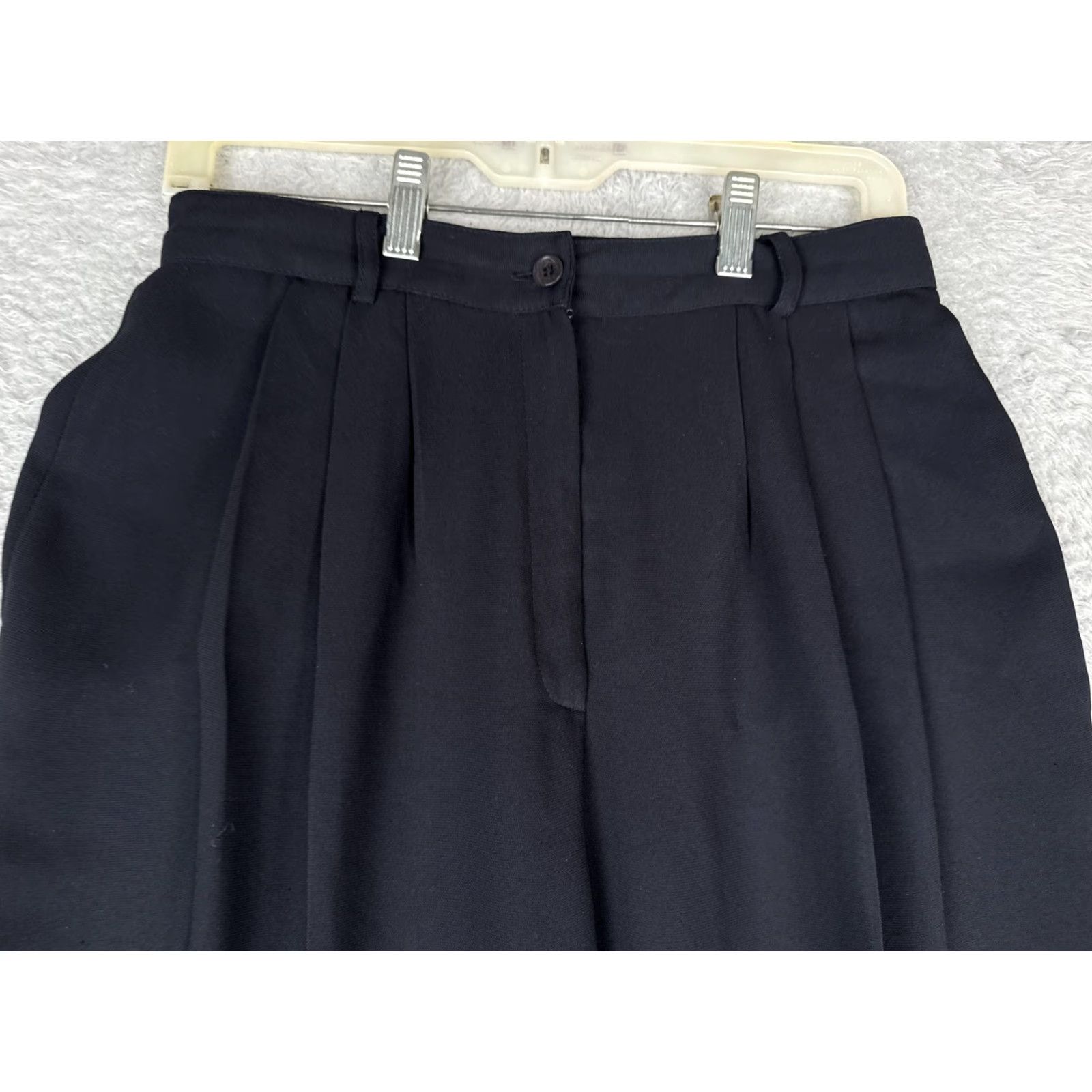 Vintage VINTAGE Rena Rowan for Saville Dress Pants Womens 10 Black Pleated Cuffed Poly Dress Pants Size 32" / US 10 / IT 46 - 4 Thumbnail