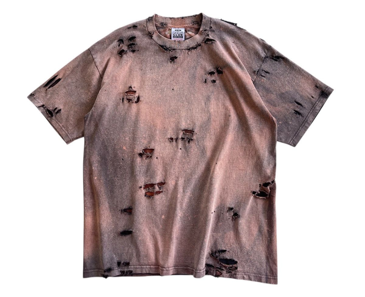 Vintage Thrashed!!! Distressed Acid Wash Grunge Pro Club Shirt Size US XL / EU 56 / 4 - 3 Thumbnail