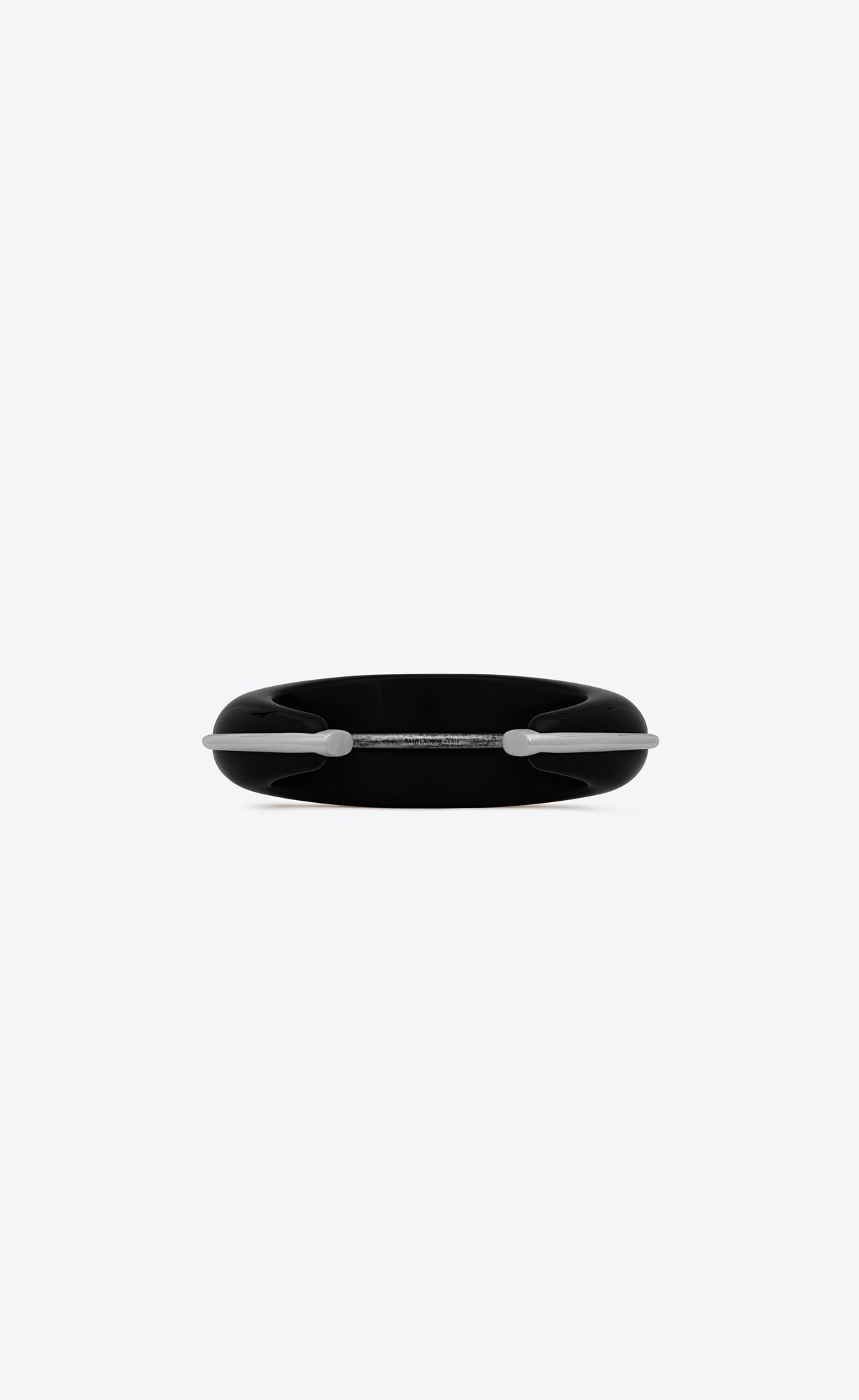 Saint Laurent Paris o1smrcs1224 Size: OS / Dome Cuff Bracelet Metal Silver/Black Size ONE SIZE - 2 Thumbnail