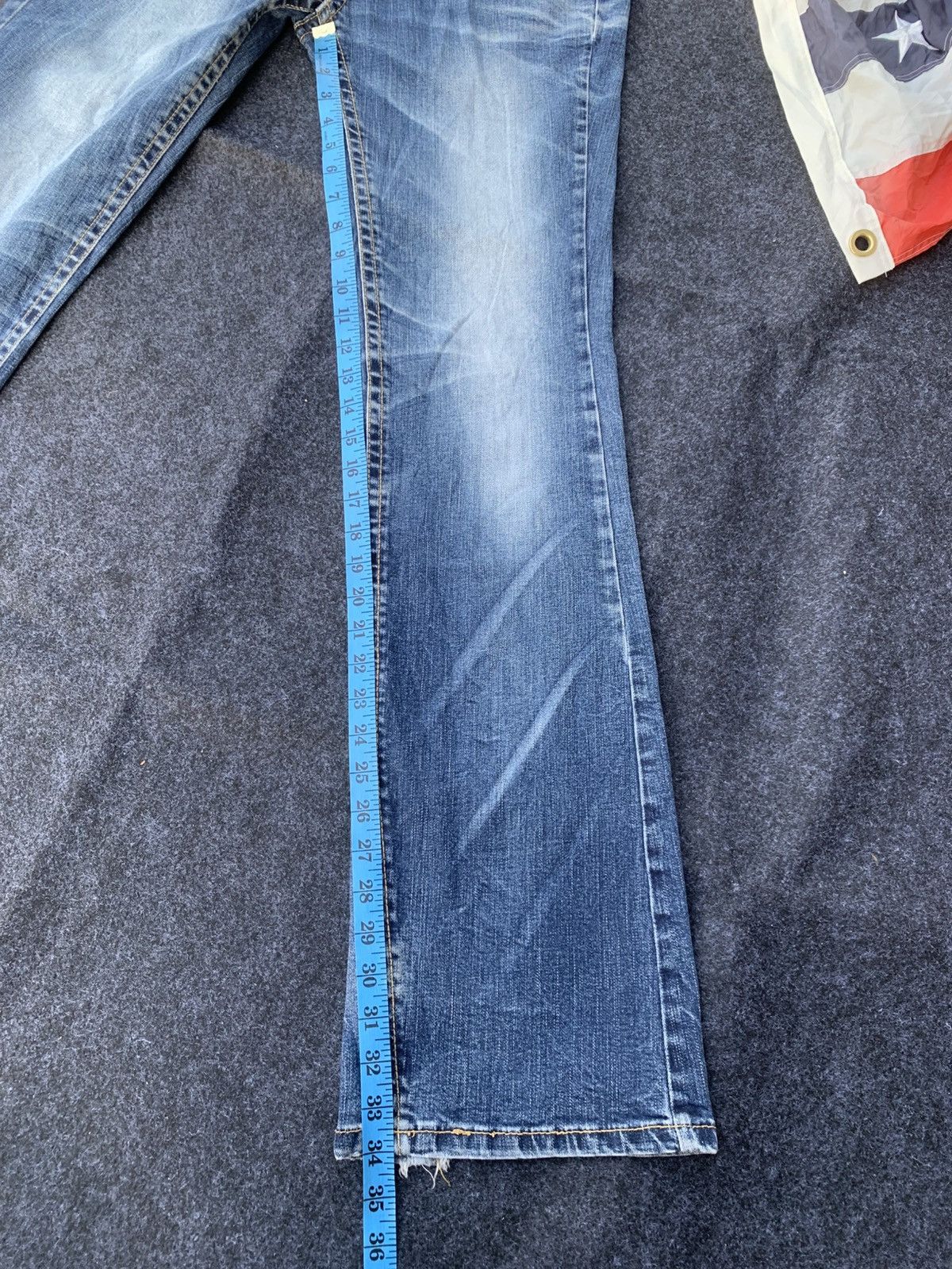 Beauty Beast Lolita Jeans Union Jack Embroidery Flared Denim Size US 32 / EU 48 - 4 Thumbnail