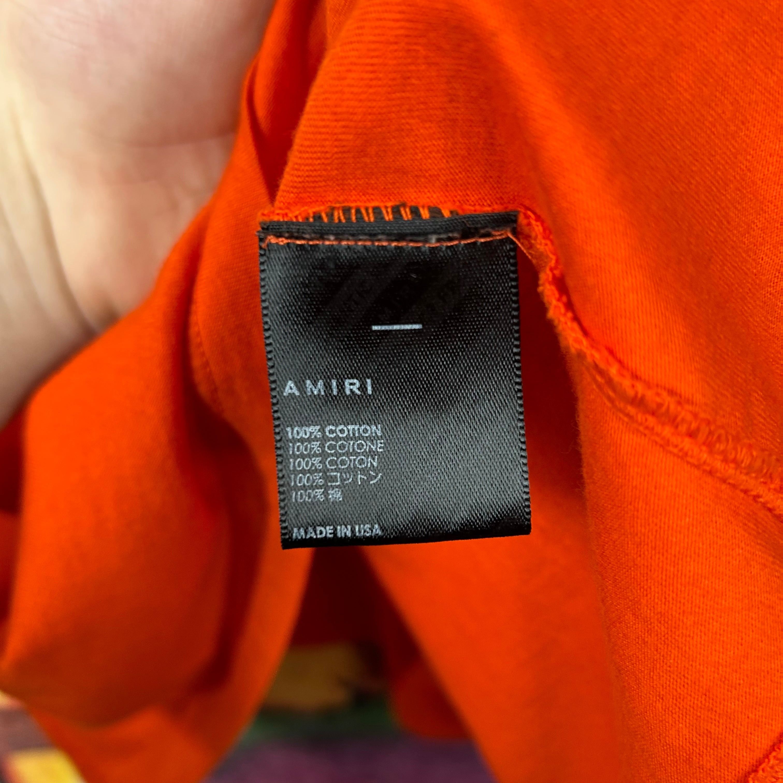 Amiri Amiri Spellout Orange Tee Size Medium Size US M / EU 48-50 / 2 - 4 Thumbnail