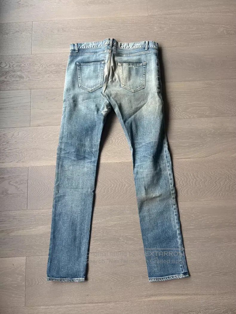 Saint Laurent Paris Saint Laurent Paris Blue Hole Denim Jeans i Size US 33 - 2 Thumbnail