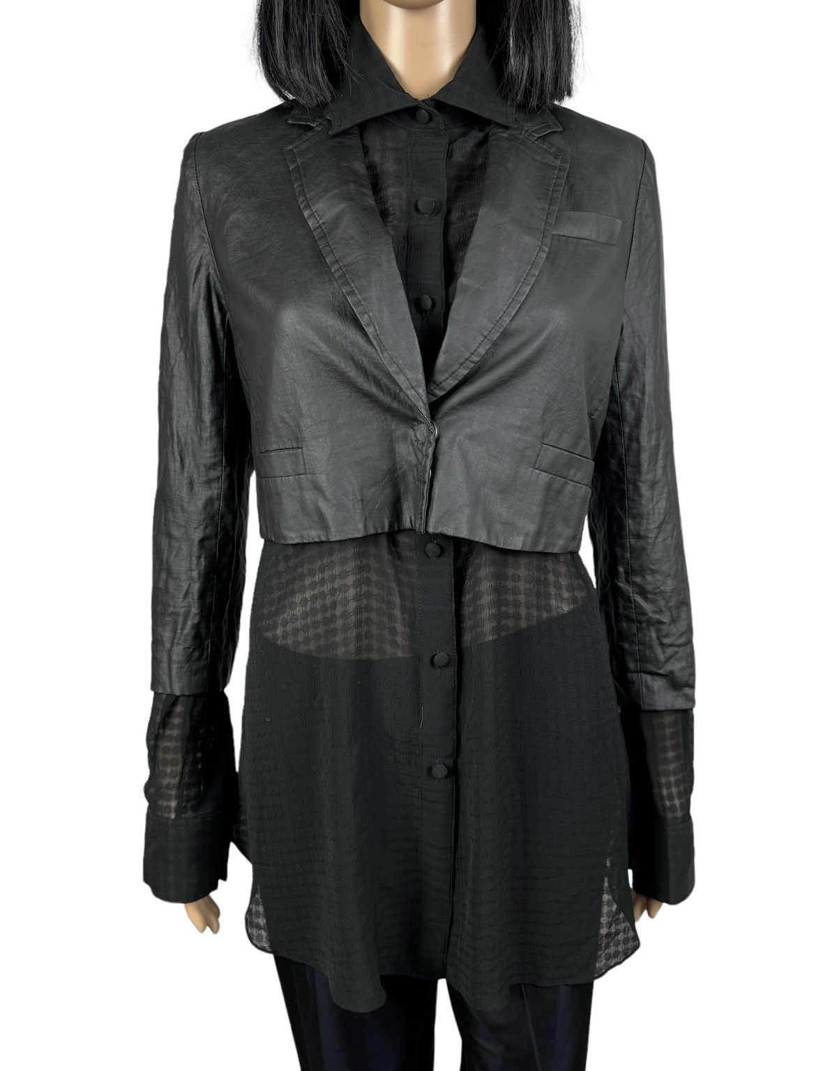 Alexander Wang Alexander Wang 2in1 Waxed Jacket with silk Shirt size 4 Size L / US 10 / IT 46 - 3 Thumbnail