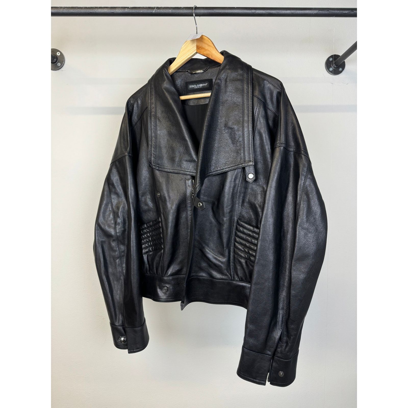 Dolce & Gabbana 2010s Dolce & Gabbana aviator boxy bomber leather jacket Size XL / US 12-14 / IT 48-50 - 2 Thumbnail