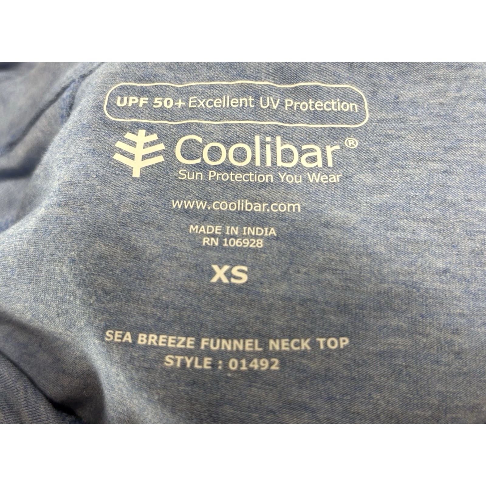 Vintage Coolibar UV Protection Women's Sea Breeze Funnel Neck Top Long Sleeve XS Blue Sun Protective Casual Womens Size XS / US 0-2 / IT 36-38 - 7 Thumbnail
