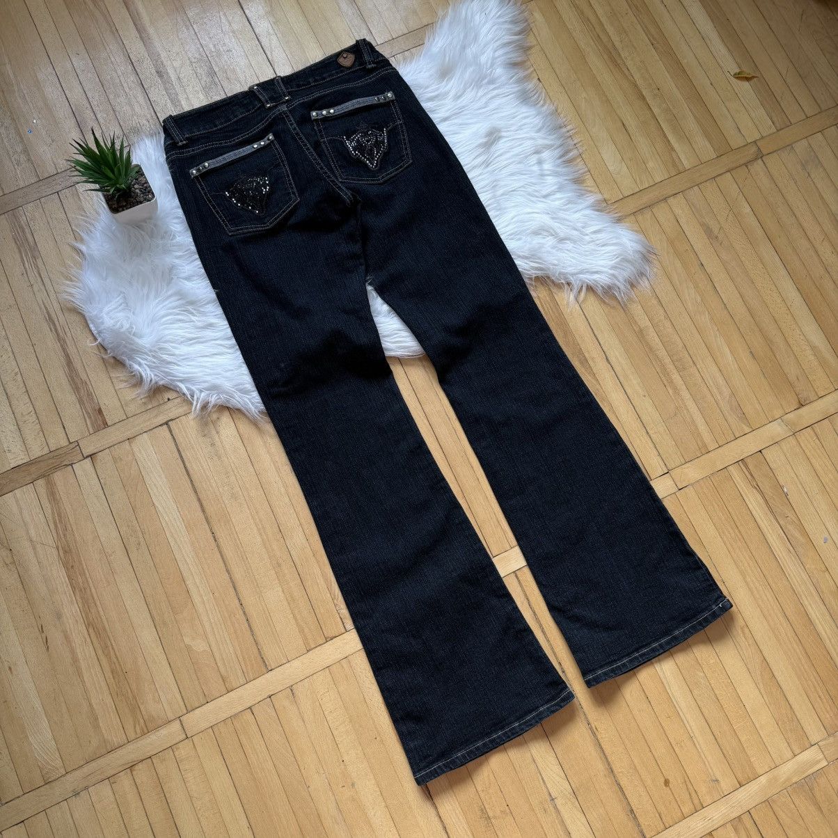 If Six Was Nine 📌 Vintage Jane Norman Y2K Crazy Flare Low Rise Jeans Size 36" / US 14 / IT 50 - 2 Thumbnail