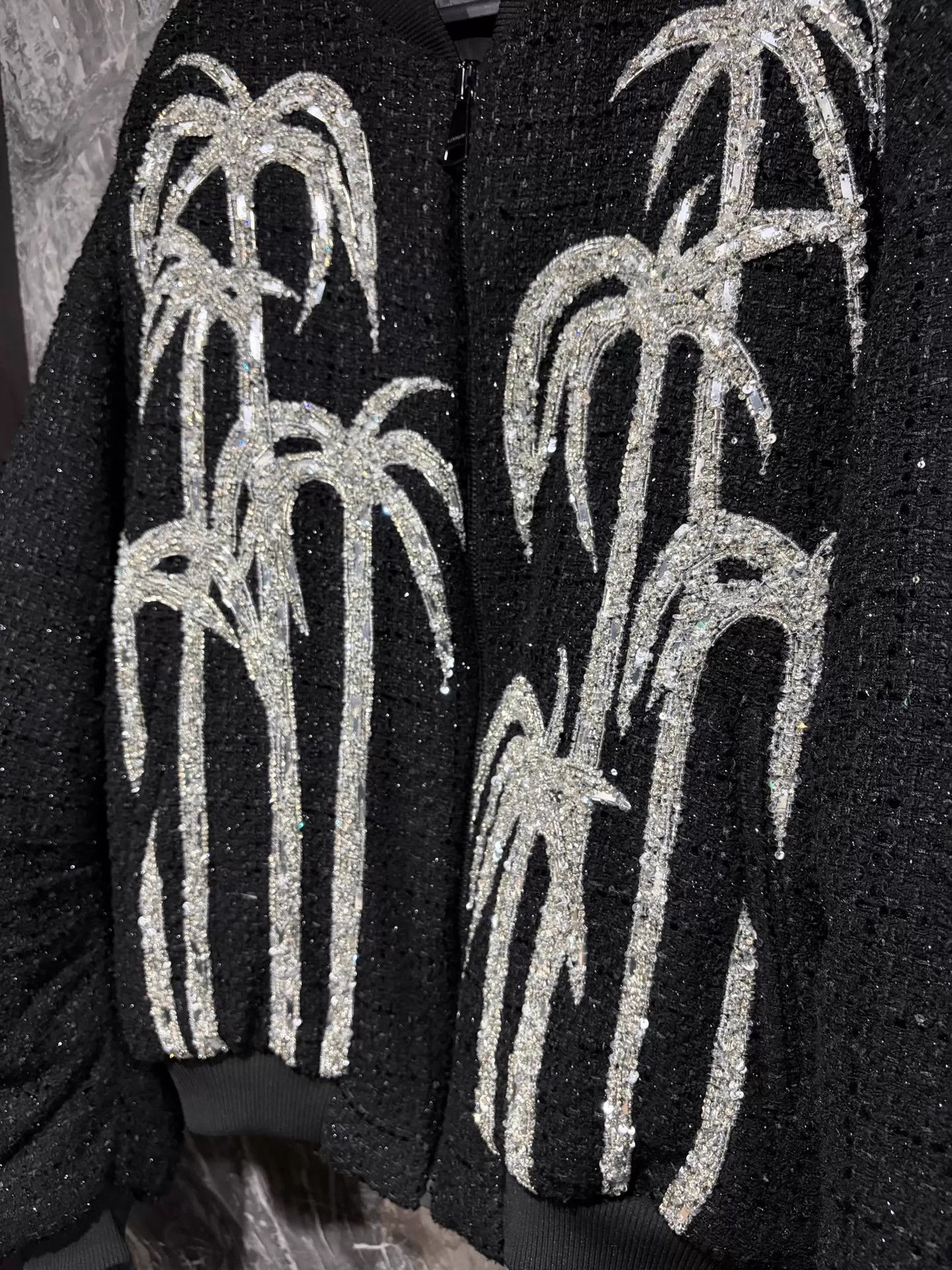 Balmain Balmain FW24 Oversized Coconut Tree Sequin Jacket Size L Size US L / EU 52-54 / 3 - 6 Thumbnail