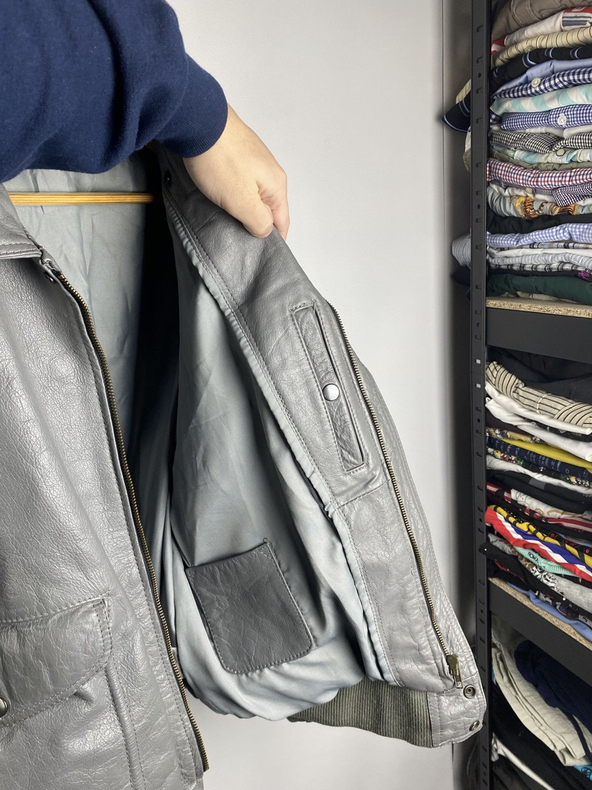 Leather × Vintage Vintage Genuine Leather MOTO Bomber Jacket Rock Punk Size US M / EU 48-50 / 2 - 11 Thumbnail