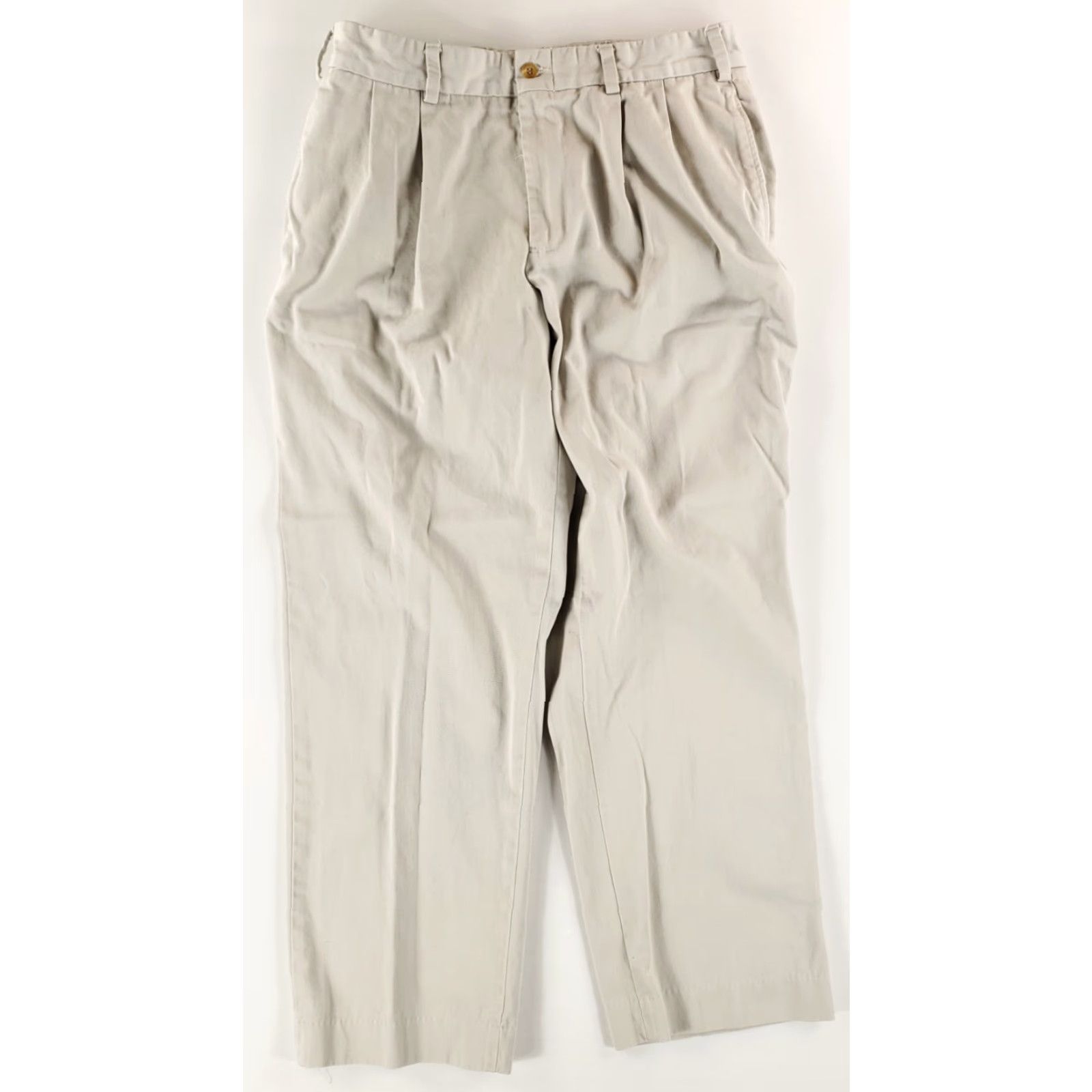 Bills Khakis Bills Khakis Classic Fit Pants Made USA Beige Pleated Mens 33 Chino 29 Inseam Ivory 33x29 Mens Size US 33 - 2 Thumbnail