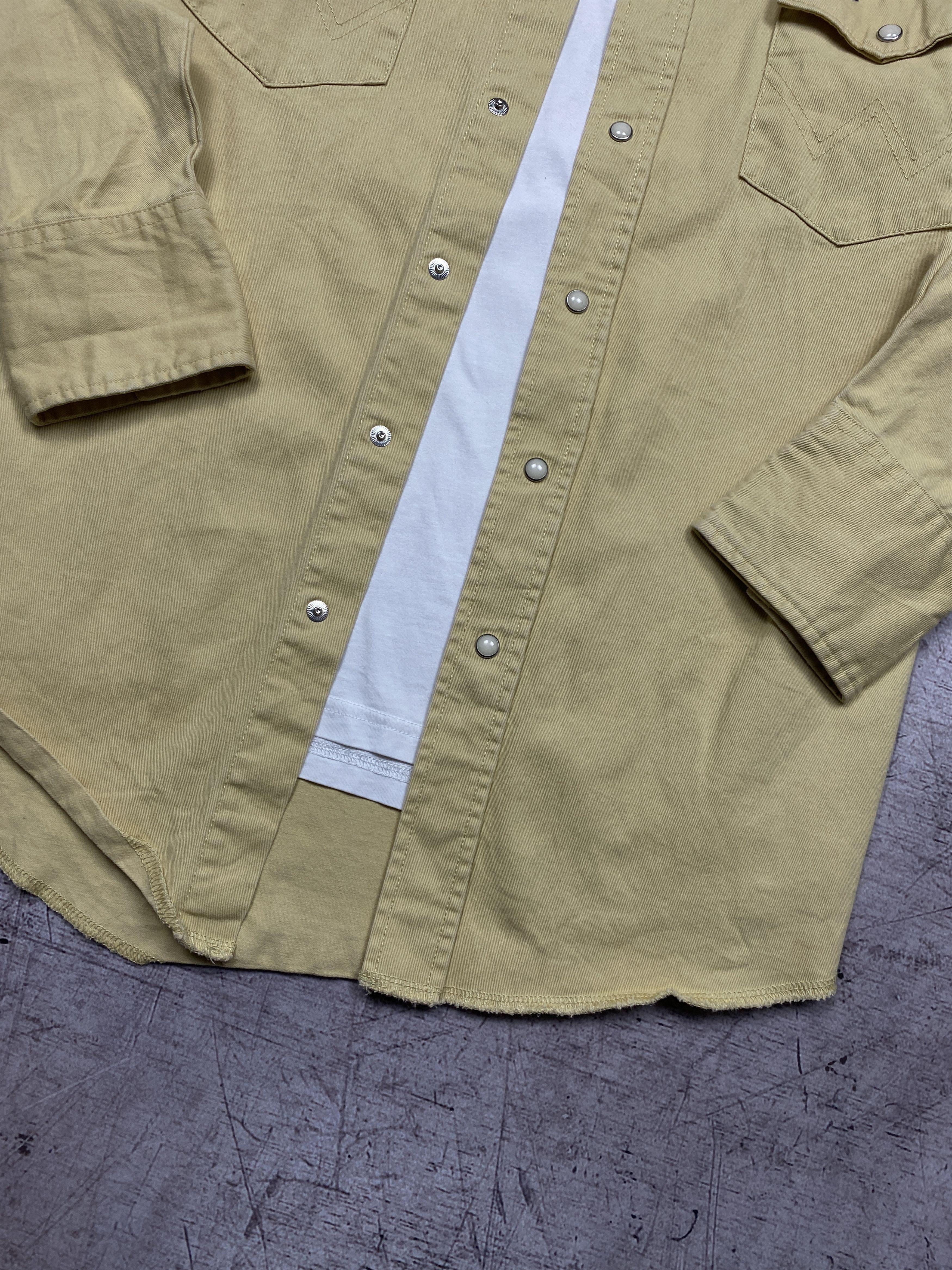 Vintage × Wrangler Wrangler 90s Vintage Mens Denim Shirt Size US L / EU 52-54 / 3 - 4 Thumbnail