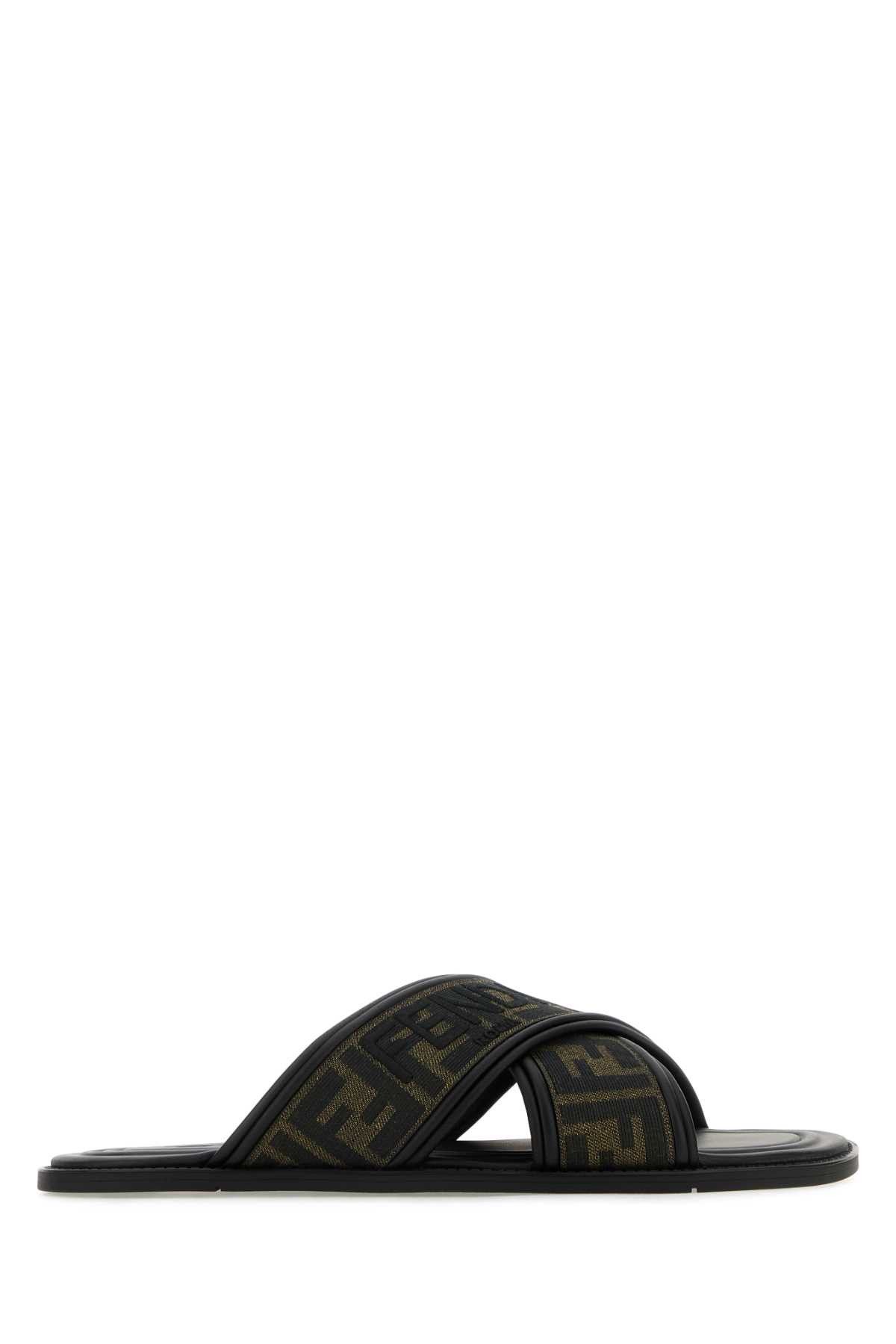 Fendi Embroidered Canvas Fussbett Slippers Size US 7 / EU 40 - 1 Thumbnail