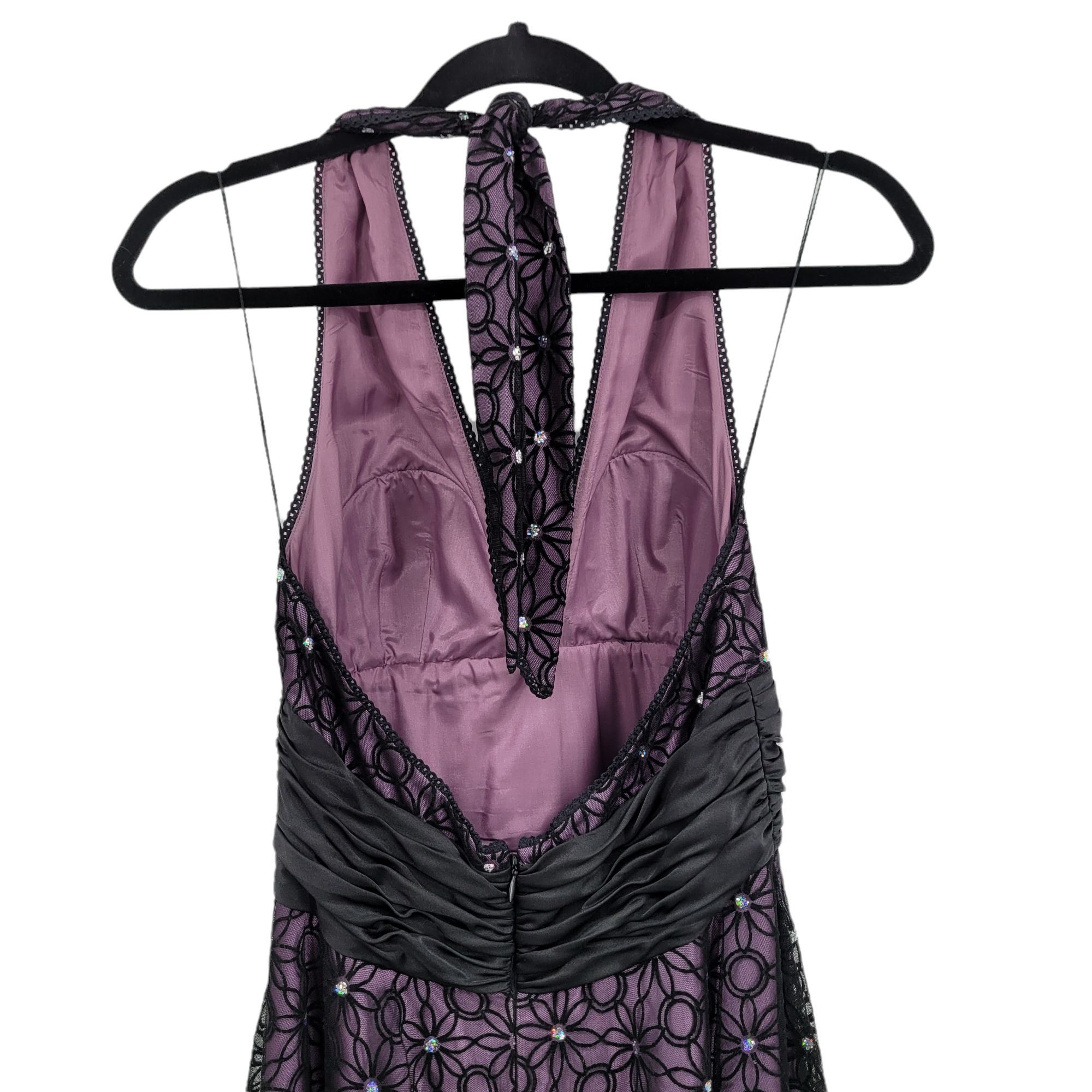 Adrianna Papell 90's Cocktail Dress Sz 6 Fairy Grunge Spiderweb Halter Purpl Size M / US 6-8 / IT 42-44 - 8 Thumbnail