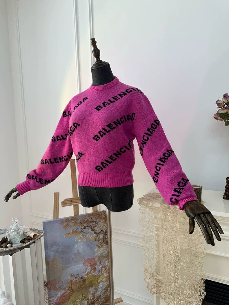 Balenciaga Balenciaga Bullet Screen Knit Sweater Women's Pink Size XS / US 0-2 / IT 36-38 - 4 Thumbnail