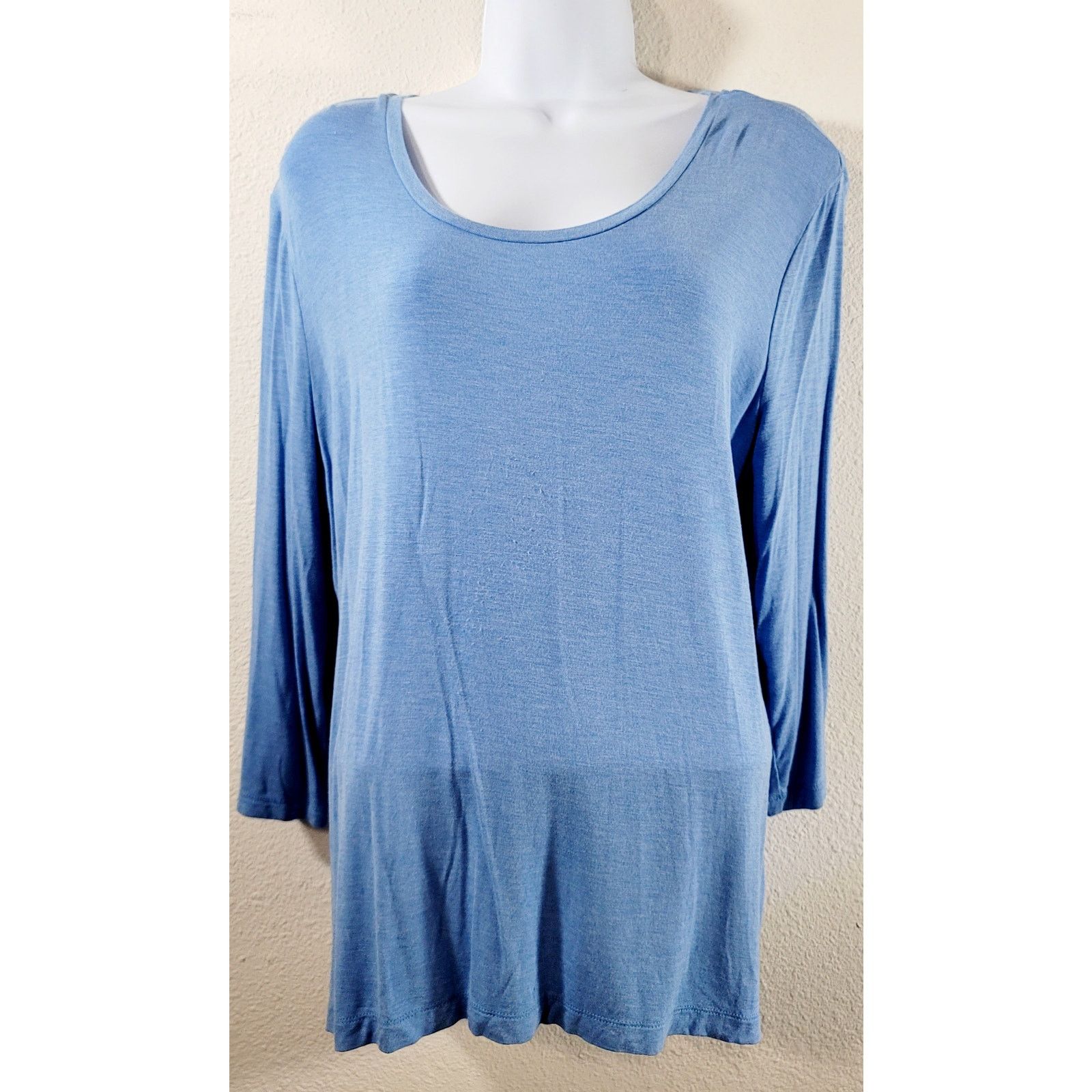 Other Cato Blue Heathered Round Neck Top XL Lightweight Soft Size XL / US 12-14 / IT 48-50 - 1 Thumbnail