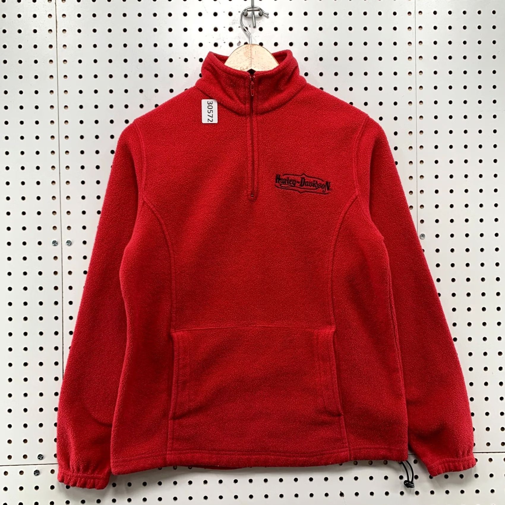 Harley Davidson Harley-Davidson Sweater Women's Medium Red Embroidered 1/4 Zip Pullover Mock Neck Fleece 19.5x24.5 Size M / US 6-8 / IT 42-44 - 2 Thumbnail