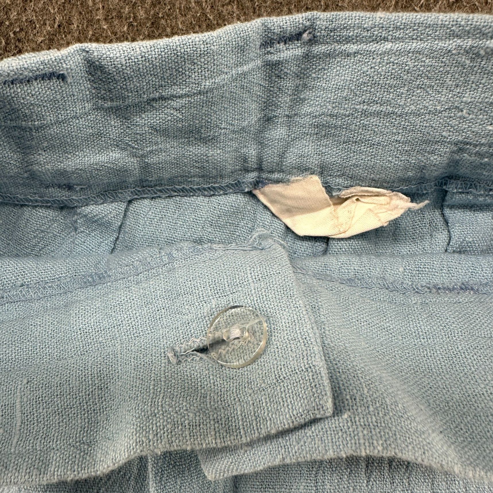 Bell VINTAGE Flare Pants Womens 24x30 Blue Polyester Bell Bottom 70s Wide-Leg Rock Jeans? Size 42" / US 20 - 3 Thumbnail