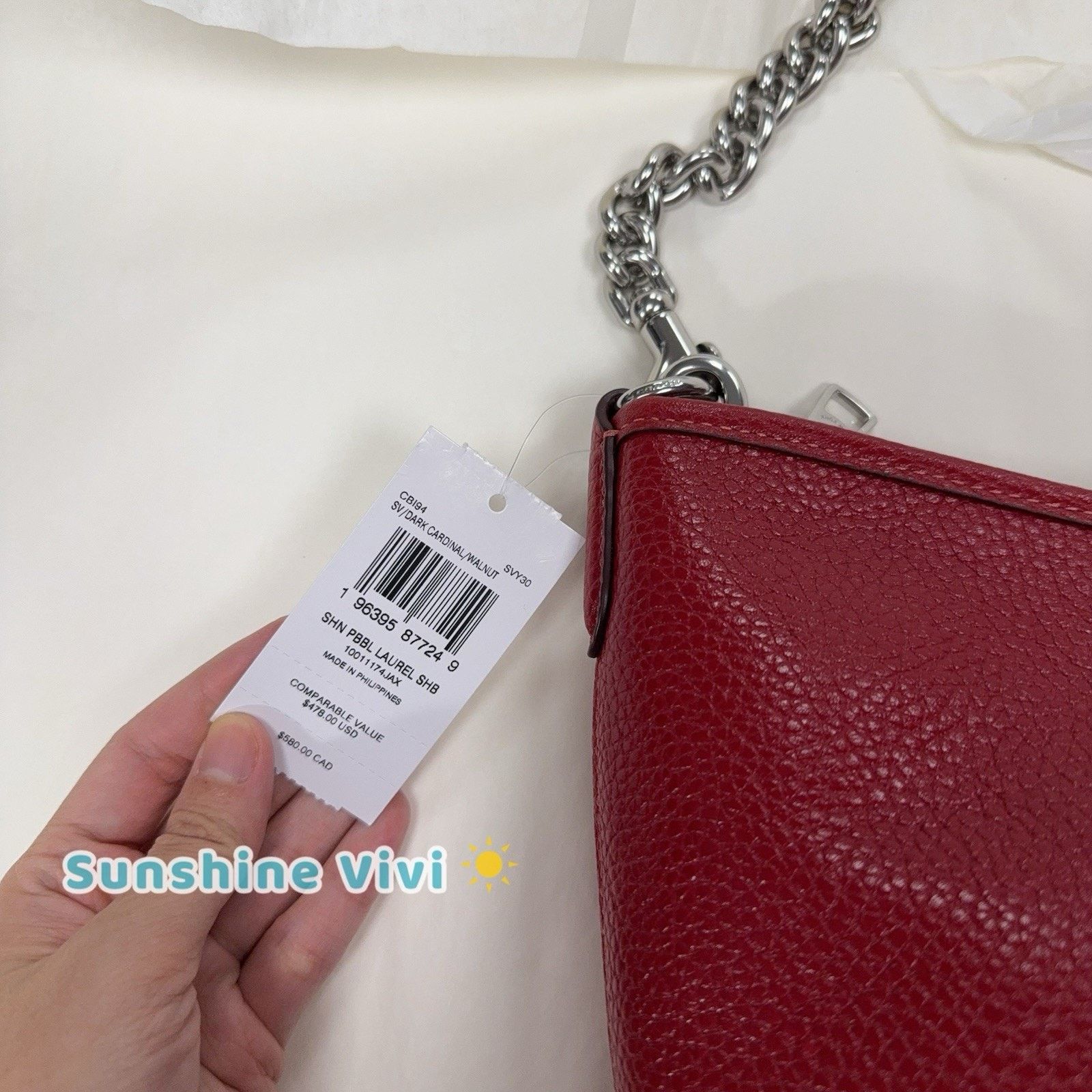Coach NWT Coach Laurel Shoulder Bag Mirror Charm & Pouch CBI94 Size ONE SIZE - 8 Thumbnail