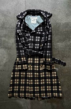 ANREALAGE ANREALAGE AW13 Runway Color-Block Plaid Blend Coat Size XL / US 12-14 / IT 48-50 - 2 Thumbnail