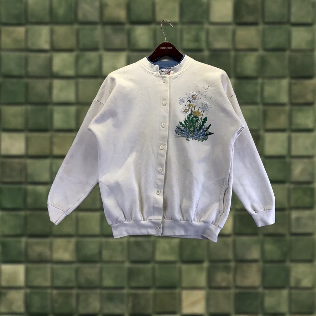 Vintage VINTAGE Morning Sun Sweatshirt Cardigan Petite Large Dandelion Daisy-6903 Ladies/Adults? Size L / US 10 / IT 46 - 1 Thumbnail