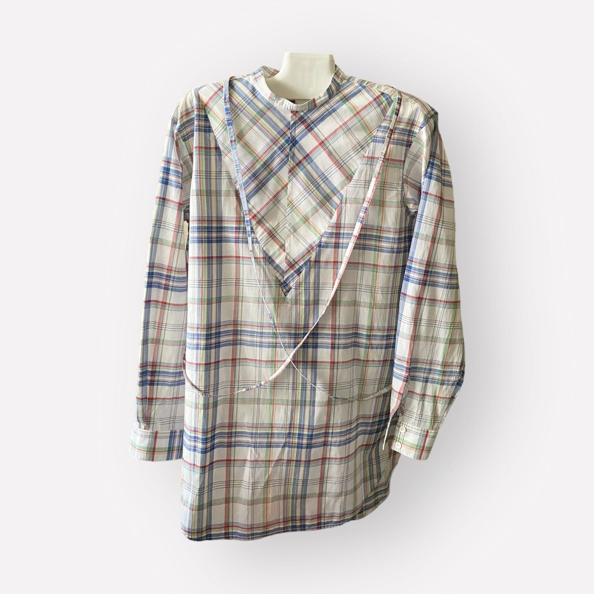 Celine By Phoebe Philo Bondage Straps Plaid Blouse