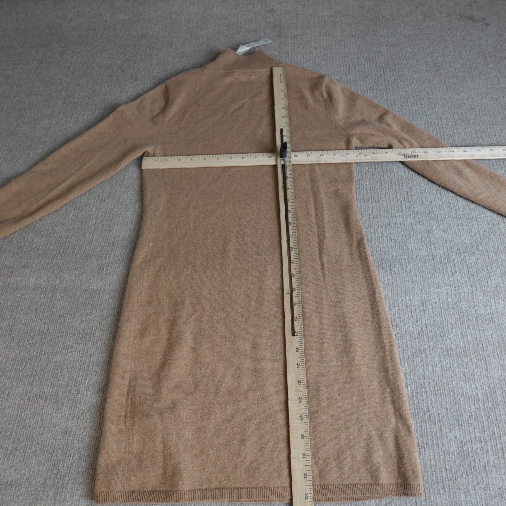 Abercrombie & Fitch Abercrombie & Fitch Sweater Dress Women Small Beige 100% Cashmere Mock Neck Knit Long Sleeve Pullover Casual Knee Length Vintage No Size S / US 4 / IT 40 - 7 Thumbnail