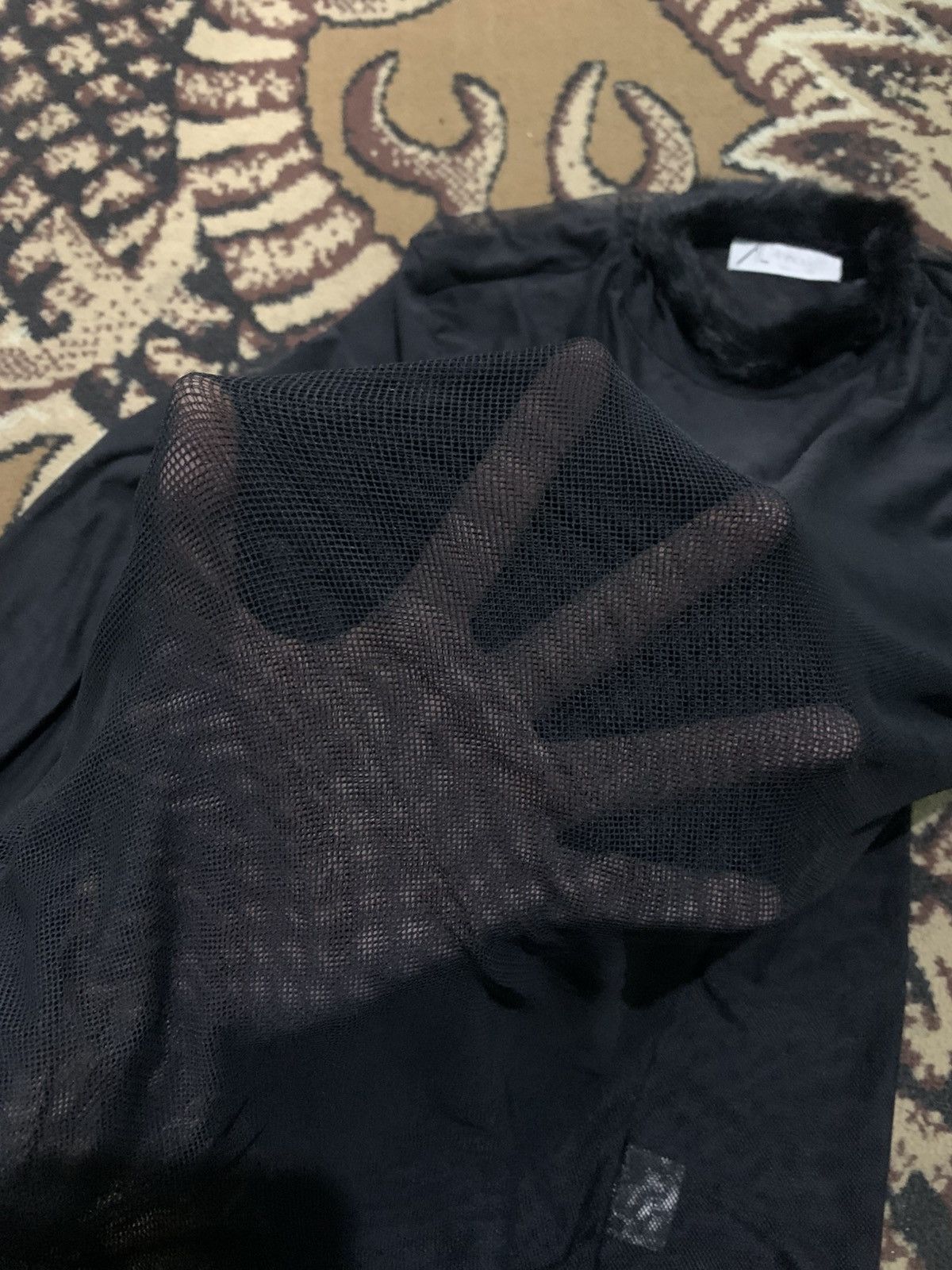 Beauty Beast 1990s Anna Lisa Mesh Shirt Gothic Fur Size M / US 6-8 / IT 42-44 - 3 Thumbnail