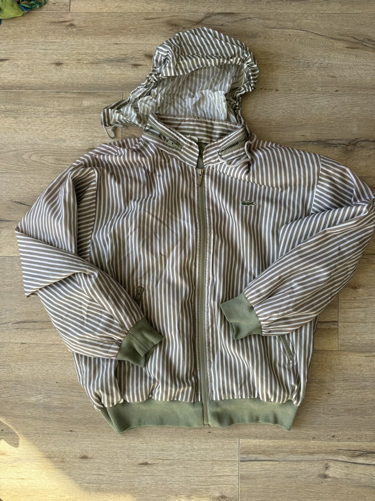 Lacoste Vintage Lacoste Striped Bomber Jacket (Korean Edition) Size US M / EU 48-50 / 2 - 5 Thumbnail