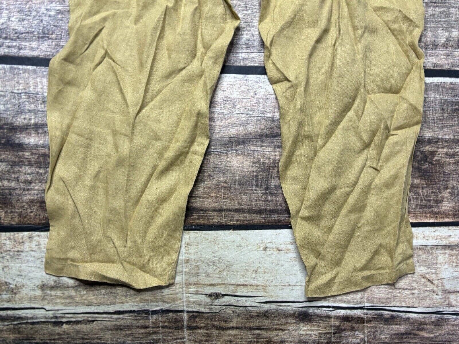 Zara Zara Linen Pants Women's Medium Khaki Brown Joggers Size 32" / US 10 / IT 46 - 7 Thumbnail