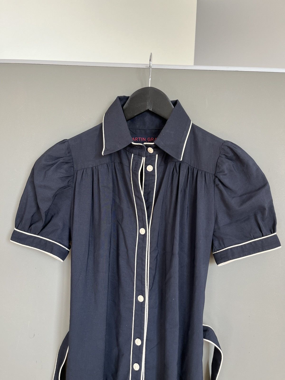 Other Martin Grant Vintage Style PinUp Long Navy Blue Dress Size XS / US 0-2 / IT 36-38 - 2 Thumbnail