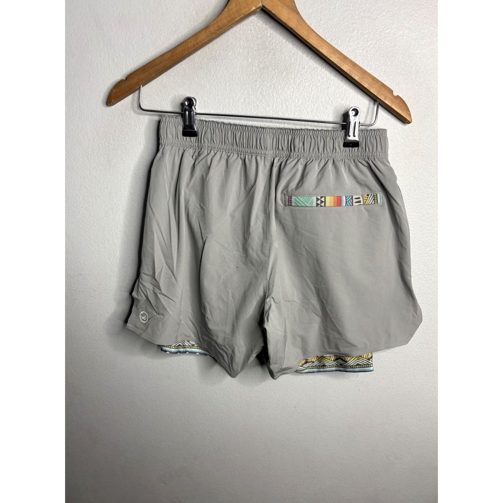 Vintage WOWIE Mens Shorts S Small Gray Athletic Running Gym Training Drawstring Lined Split Hem Size US 29 - 3 Thumbnail