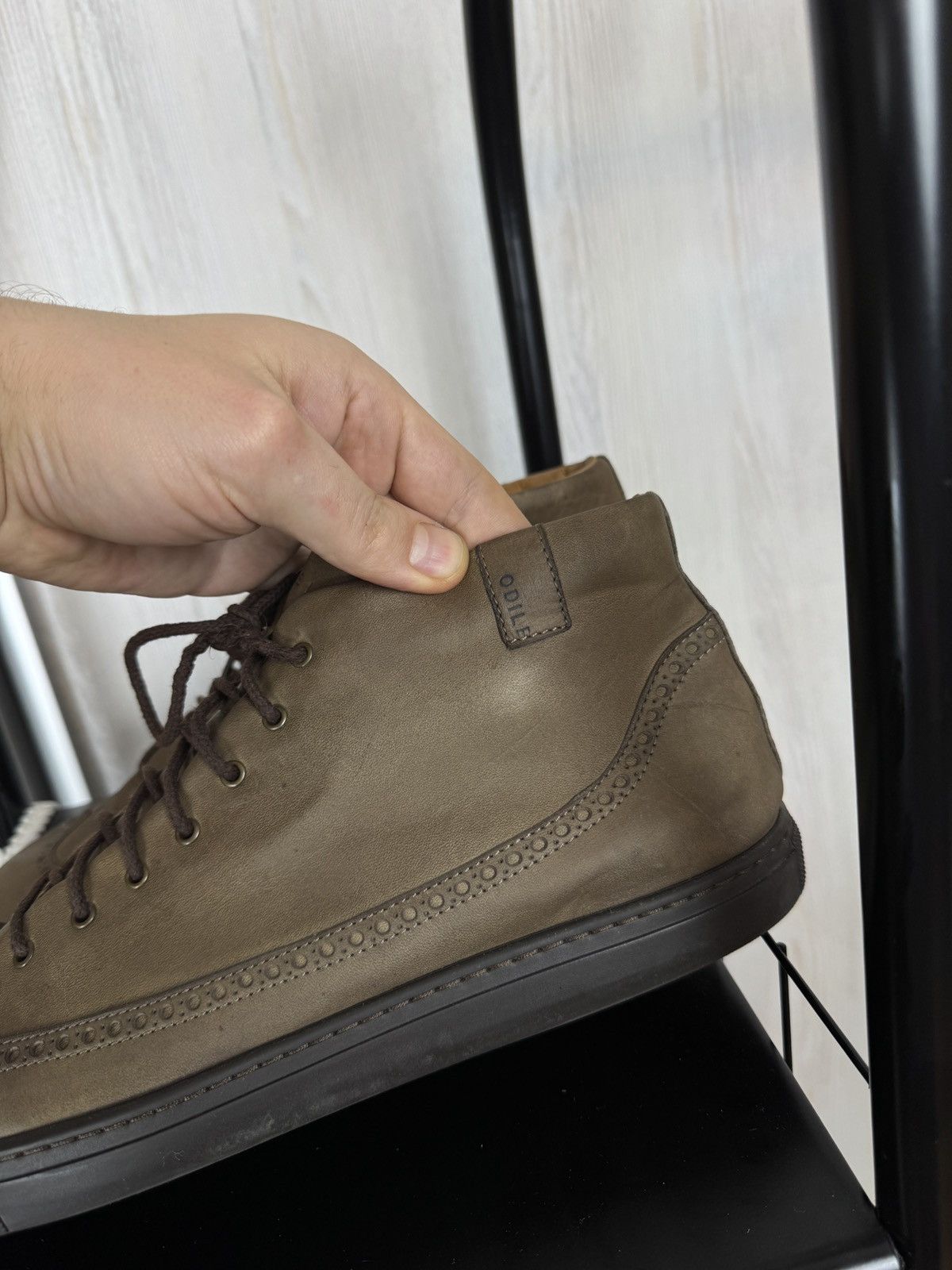 Other Rubirosa Odile Brown Grey high top leather brogue sneakers Size US 13 / EU 46 - 12 Thumbnail
